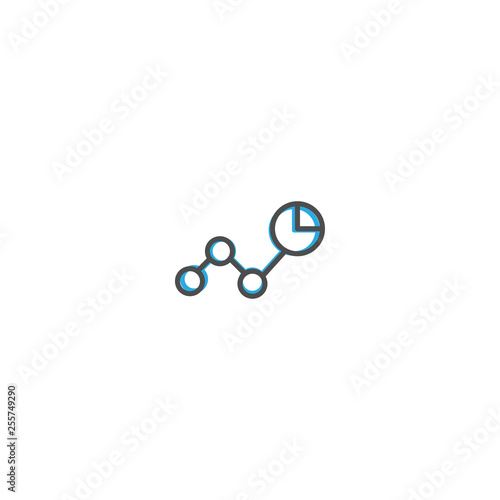Line chart icon design. Marketing icon line vector illustration