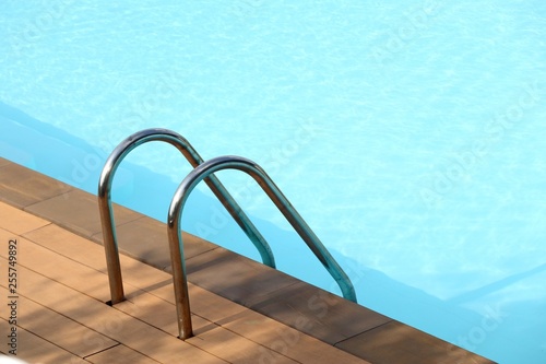 stairs bars ladder in the pool