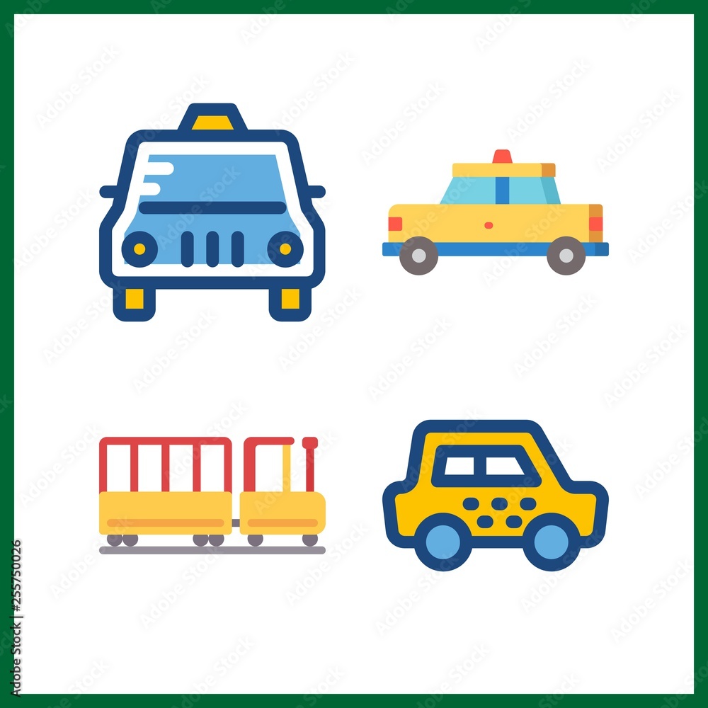 4 waiting icon. Vector illustration waiting set. taxi and kid railway icons for waiting works 4 waiting icon. Vector illustration waiting set. taxi and kid railway icons for waiting works