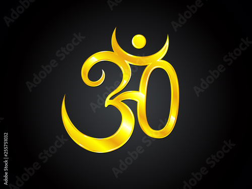 abstract artistic creative golden om text