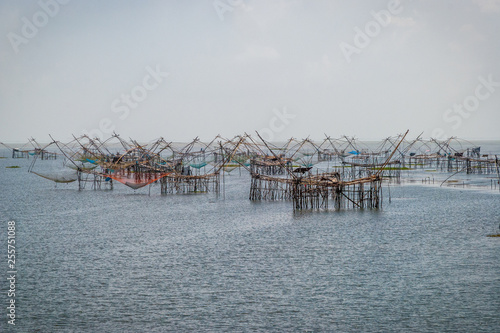 Fishig nets over Songkhla lake