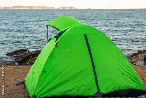 Spread tents by the sea © manatchon