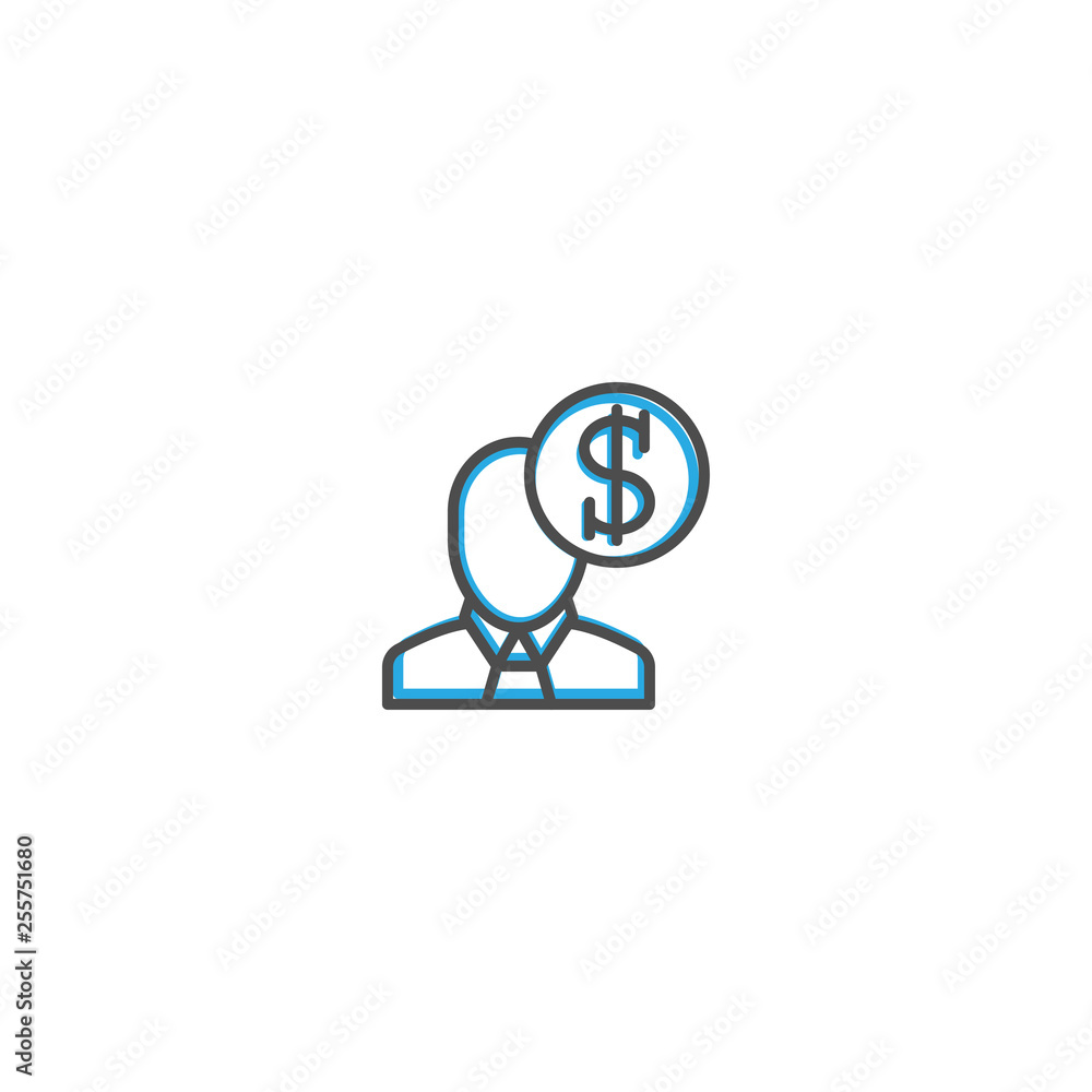 Salesman icon design. Marketing icon line vector illustration Salesman icon design. Marketing icon line vector illustration