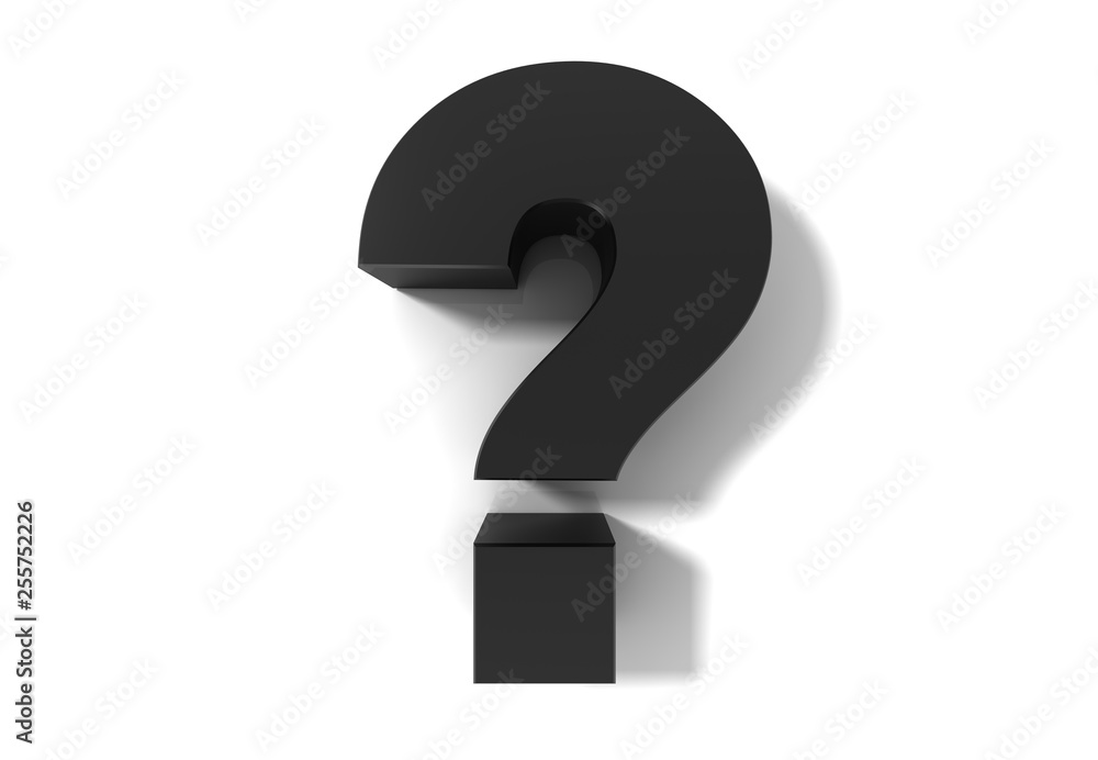 question mark black interrogation point 3d isolated on white question mark black interrogation point 3d isolated on white