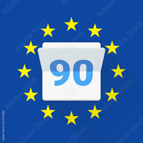Schengen calculator 90 days Adaptive icon Material Design illustration