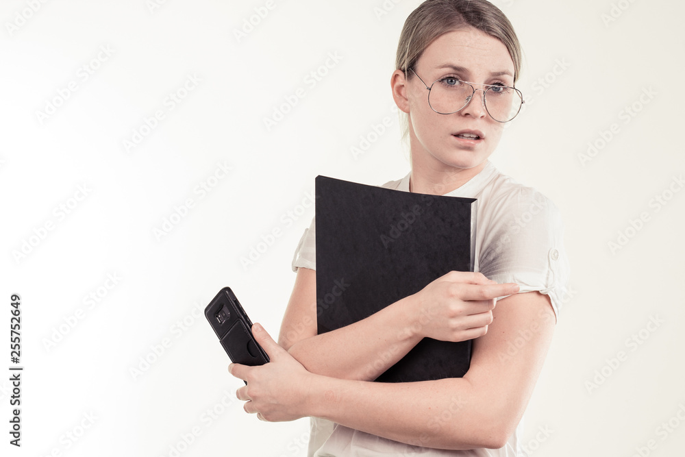 a successful business girl in a office a successful business girl in a office