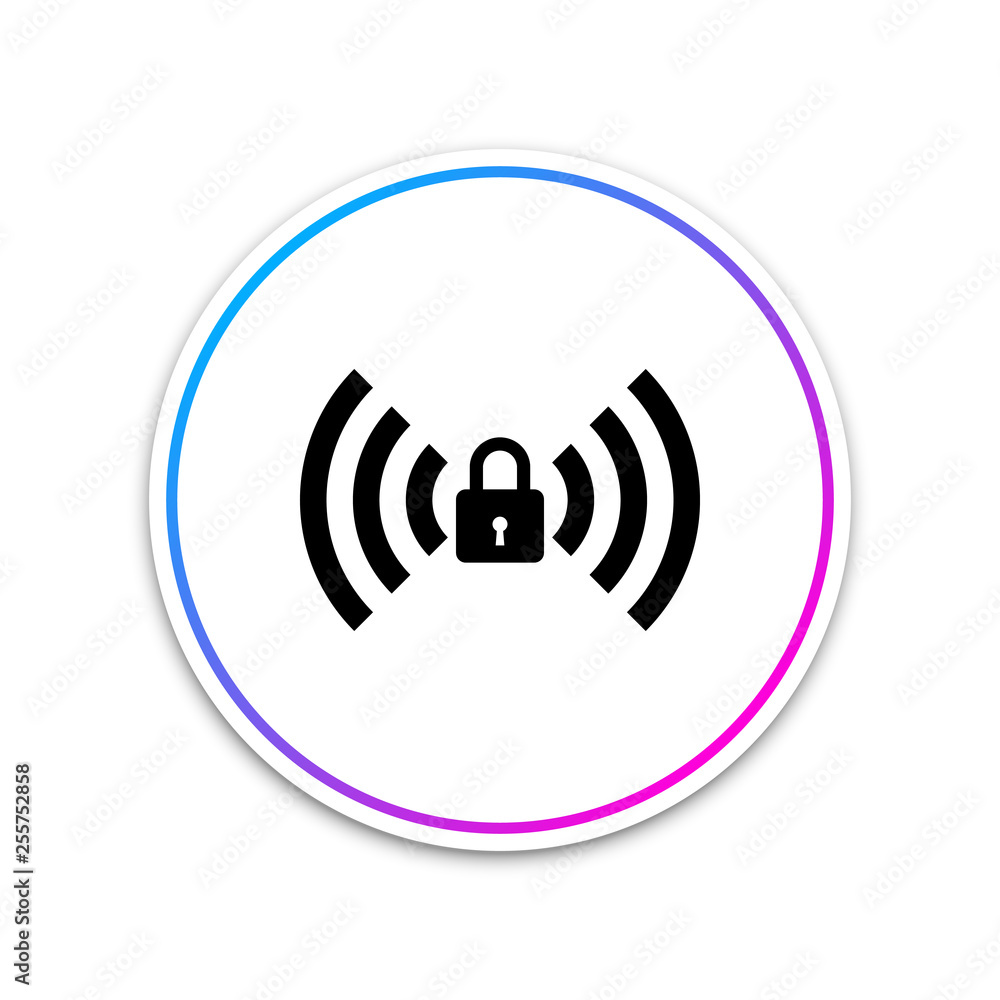 Free Wi-fi sign isolated on white background. Wi-fi symbol. Wireless Network icon. Wi-fi zone. Circle white button. Vector Illustration Free Wi-fi sign isolated on white background. Wi-fi symbol. Wireless Network icon. Wi-fi zone. Circle white button. Vector Illustration