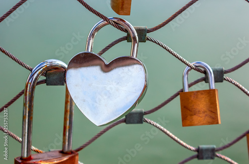 Love lock - heart-shaped blank padlock