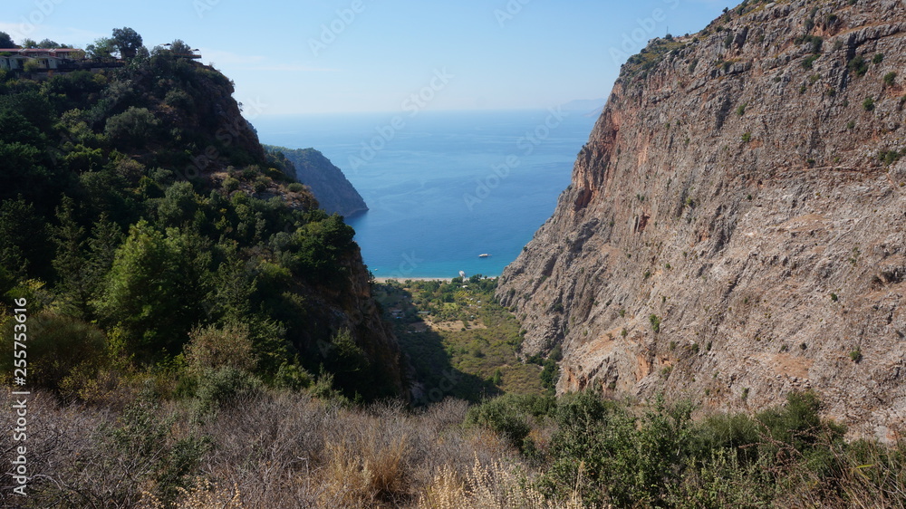 Fototapeta premium Butterfly Valley beach near Oludeniz in Turkey