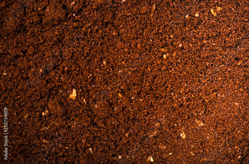 Ground coffee macro drink texture dark powder