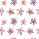 watercolor seamless pattern with flowers, leaves. Ideal for fabric, textiles, bed linen, wrapping paper, cards, wedding invitations