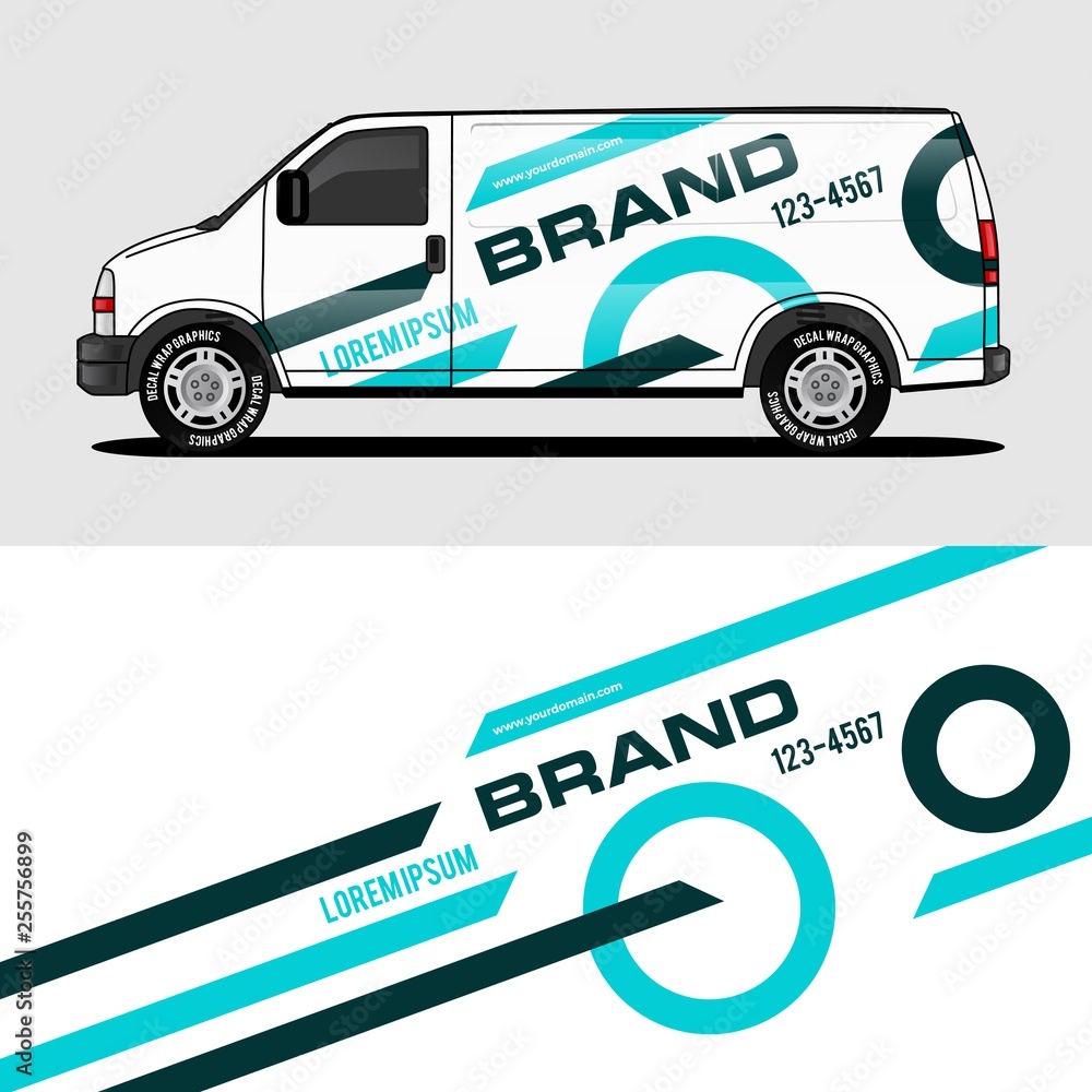 car livery light blue van wrap design wrapping sticker and decal design for corporate company branding vector car livery light blue van wrap design wrapping sticker and decal design for corporate company branding vector