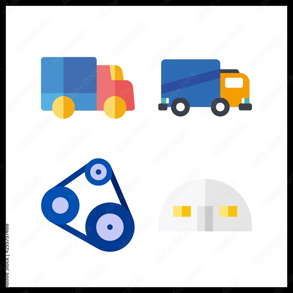 4 delivery icon. Vector illustration delivery set. storehouse and truck icons for delivery works