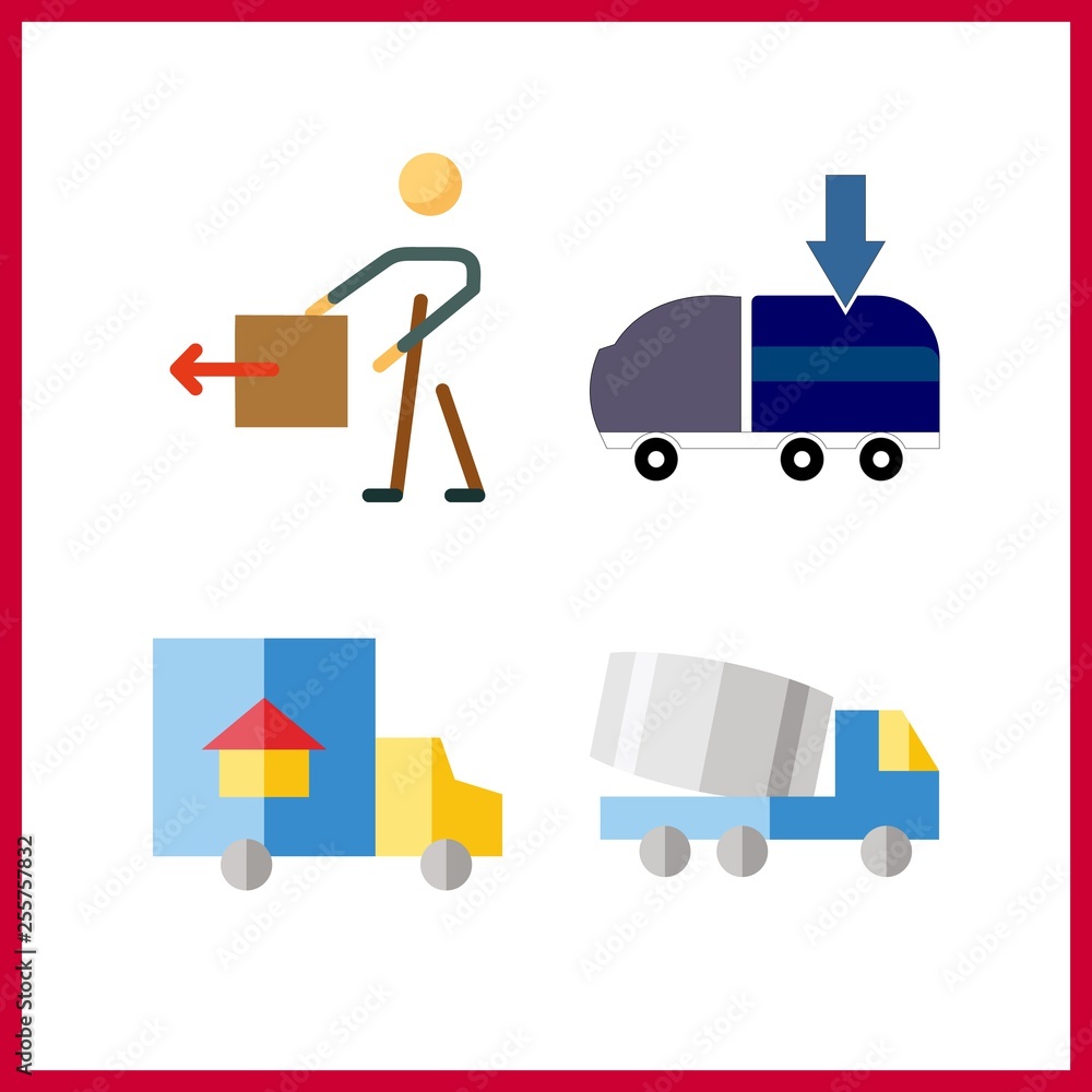 4 logistic icon. Vector illustration logistic set. freight forwarding and trucks icons for logistic works 4 logistic icon. Vector illustration logistic set. freight forwarding and trucks icons for logistic works