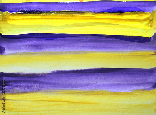 watercolor abstract textured background with lilac and yellow lines