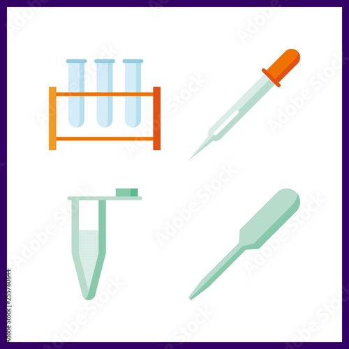4 dropper icon. Vector illustration dropper set. test tubes and pipet icons for dropper works