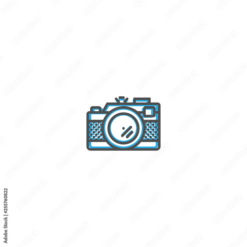 Photo Camera icon design. Photography and video icon line vector illustration
