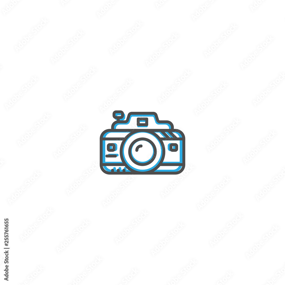 Photo Camera icon design. Photography and video icon line vector illustration Photo Camera icon design. Photography and video icon line vector illustration