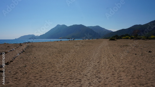 Huge Mediterranean sand beach in Turkey