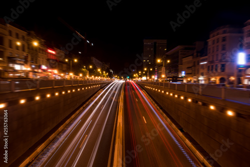 Brussels night shot of traffic © .shock