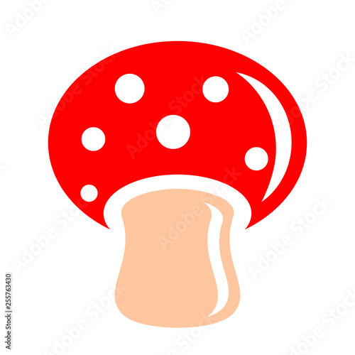Red mushroom vector icon