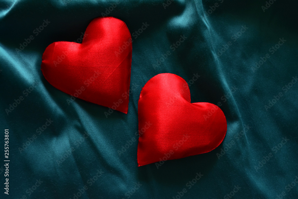 Fototapeta premium two red hearts