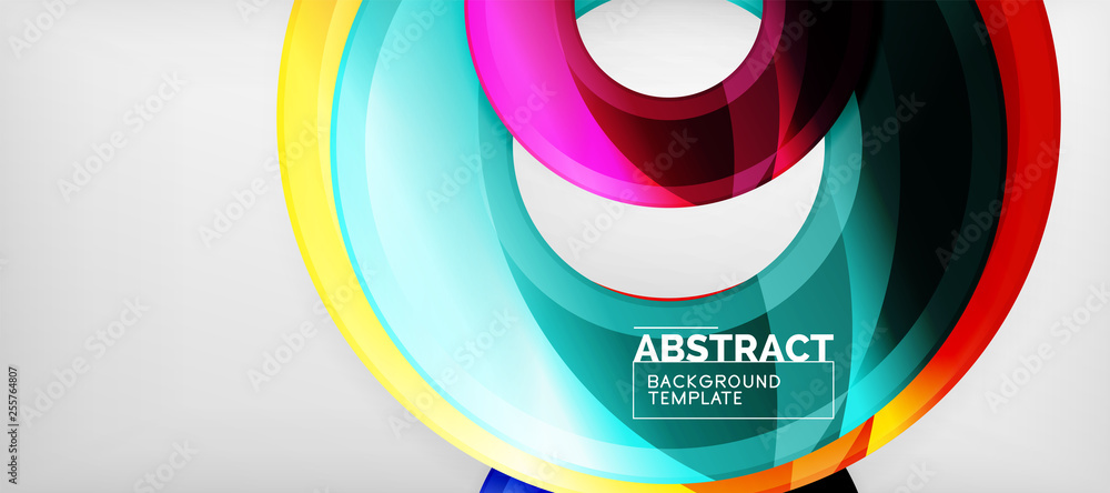 Modern geometric circles abstract background, colorful round shapes with shadow effects Modern geometric circles abstract background, colorful round shapes with shadow effects