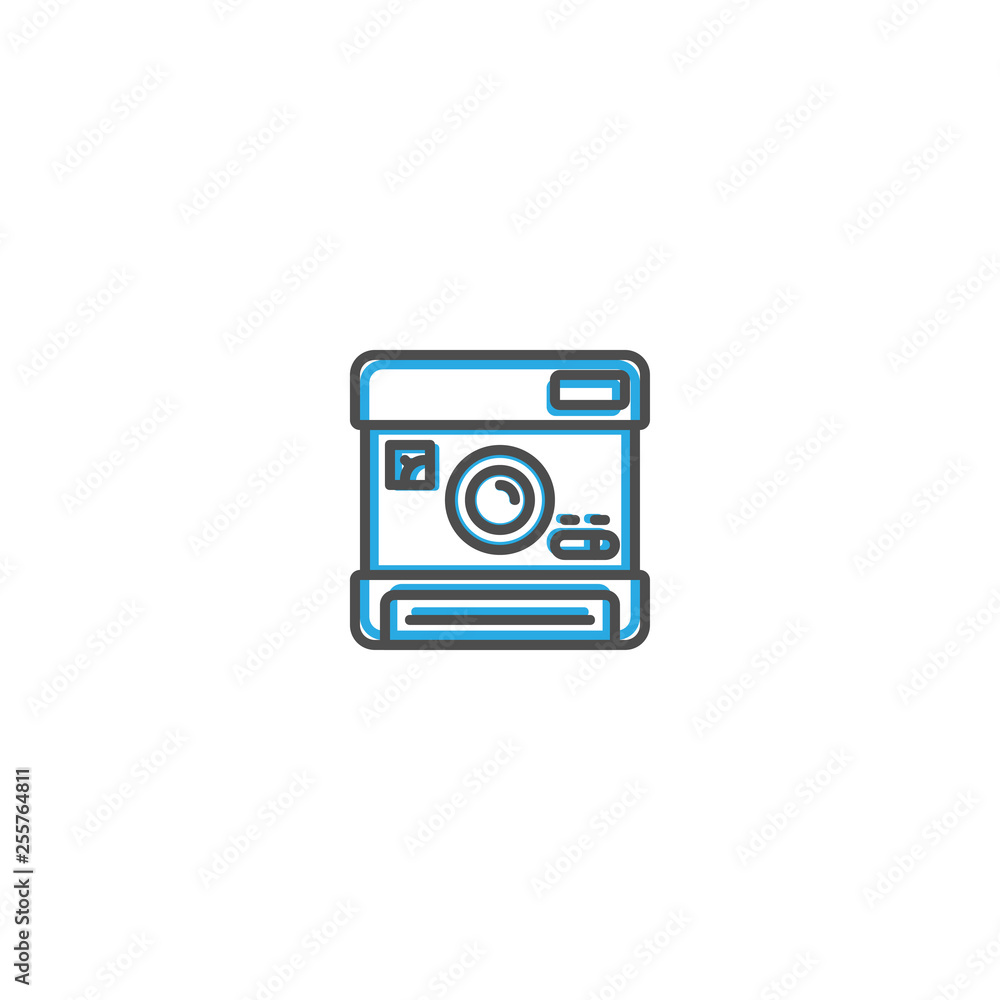 Polaroid icon design. Photography and video icon line vector illustration