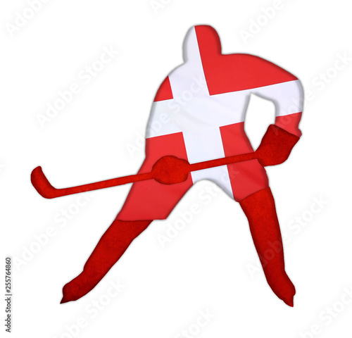 Photography Denmark flag hockey concept
