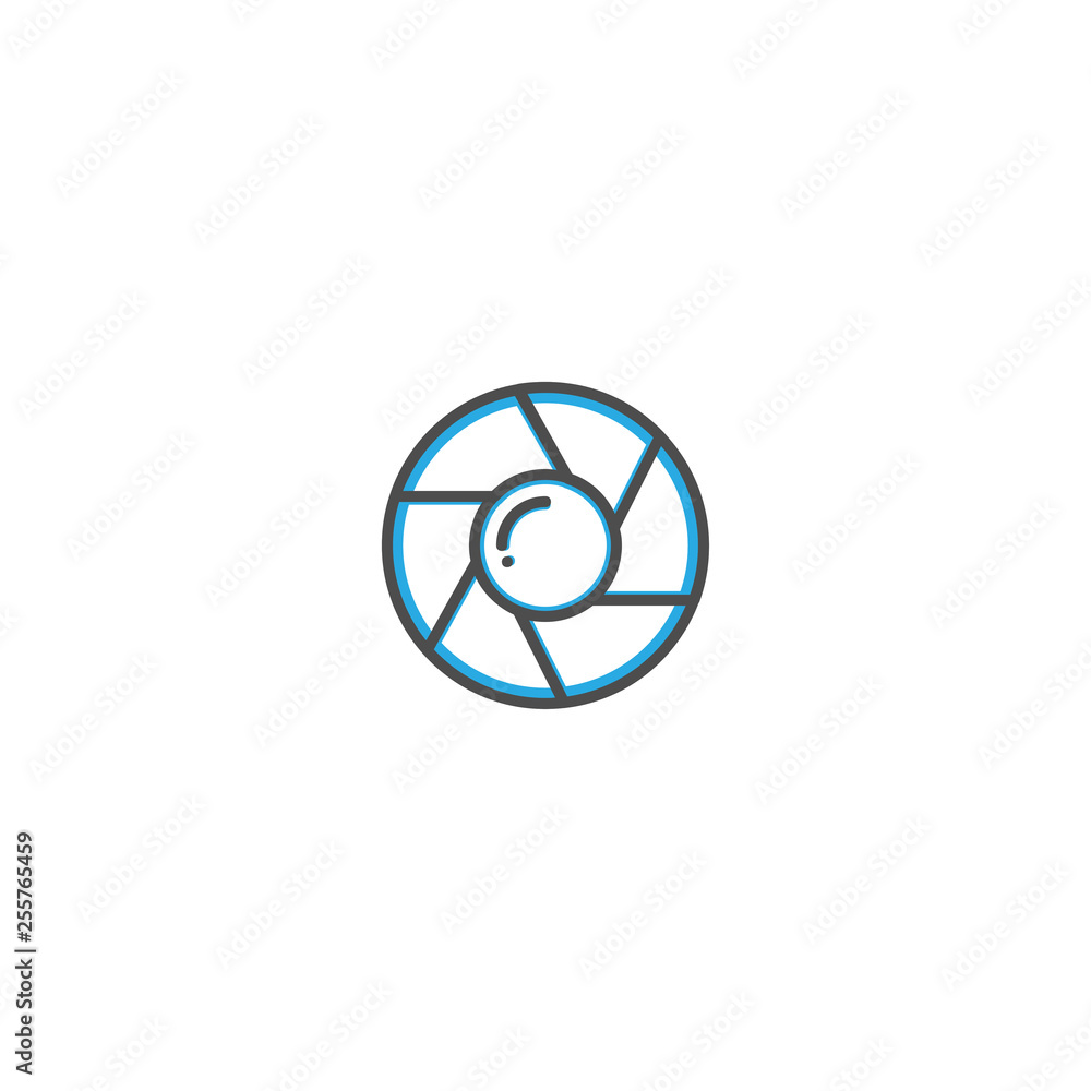 Shutter icon design. Photography and video icon line vector illustration Shutter icon design. Photography and video icon line vector illustration
