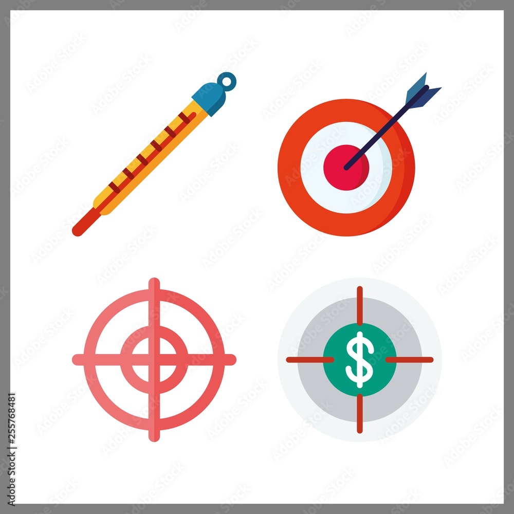 4 accuracy icon. Vector illustration accuracy set. target and targeting icons for accuracy works 4 accuracy icon. Vector illustration accuracy set. target and targeting icons for accuracy works