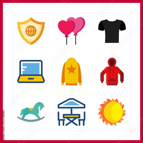 9 design icon. Vector illustration design set. sweater and hoodie icons for design works