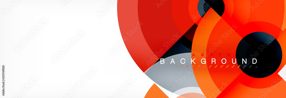 Flying circles geometric abstract background Flying circles geometric abstract background