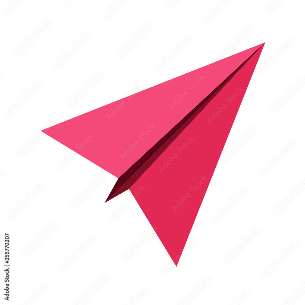 Red Mail Paper Plane Icon Isolated Vector Object Red Mail Paper Plane Icon Isolated Vector Object