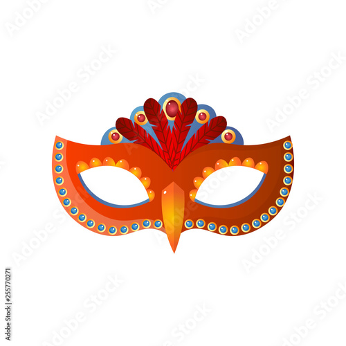 Carnival venecian mask unisex isolated on white background