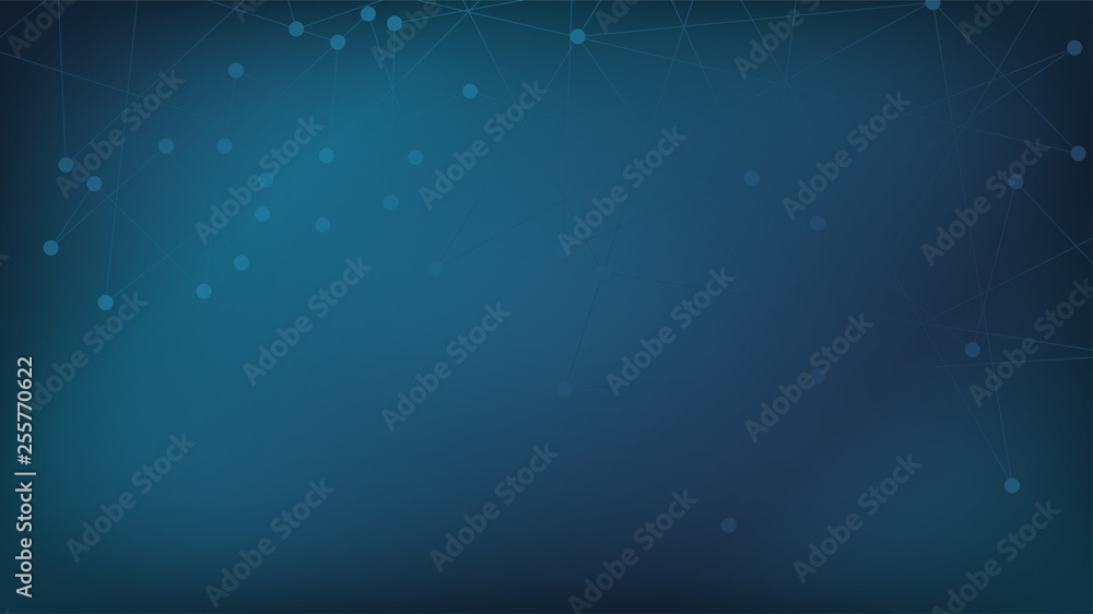 Fototapeta premium Blockchain Network Polygonal Nano Technology Design. Futuristic Artificial Intelligence Network Nodes Vector