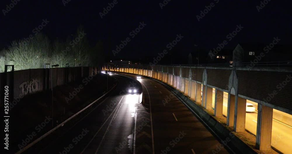 Autobahnzubringer bei Nacht Autobahnzubringer bei Nacht