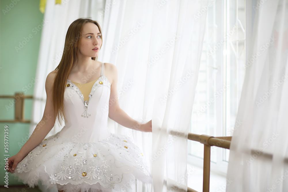Pretty girl ballet dancer practicing Pretty girl ballet dancer practicing