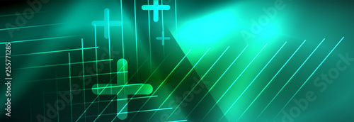 Abstract neon glowing light background. Dark background with lights. Abstract background with neon lights, night view.