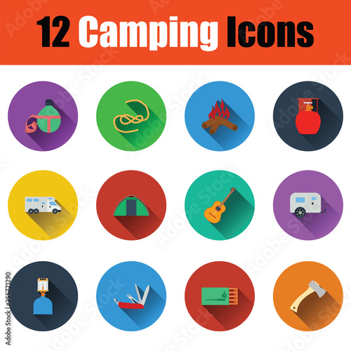 Camping icon set