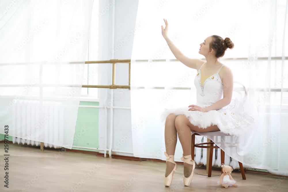 Pretty girl ballet dancer practicing Pretty girl ballet dancer practicing