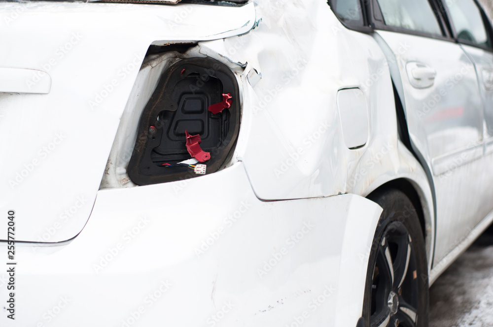 Naklejka premium Broken car after an accident