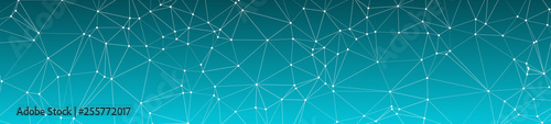 Wide tech banner vector triangles, connected shapes chaos