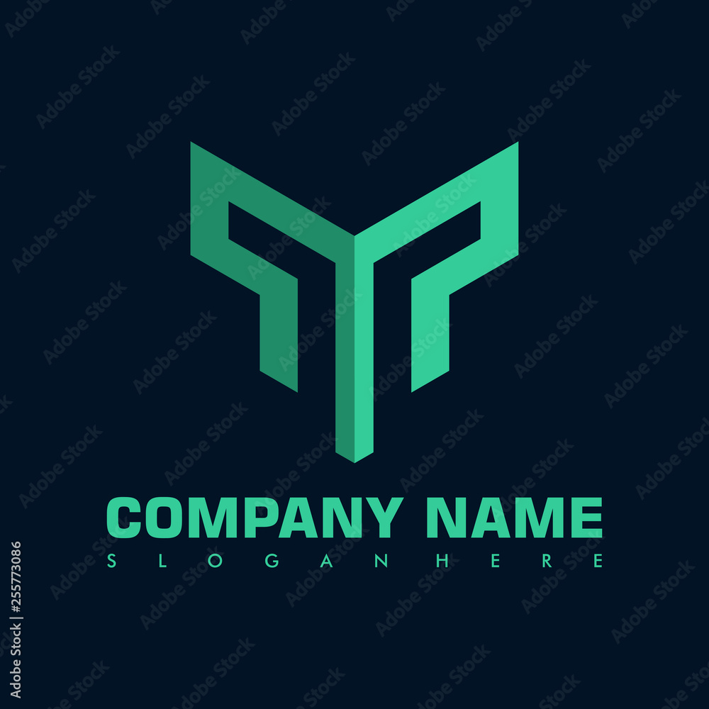 Obraz premium abstract fox head letter M vector flat logo