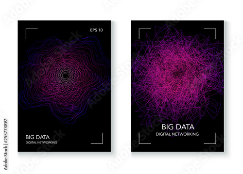 Big Data Artificial Intelligence Vector Background. Cyber Space Online Education Future Design. Big Data Techno Music Poster