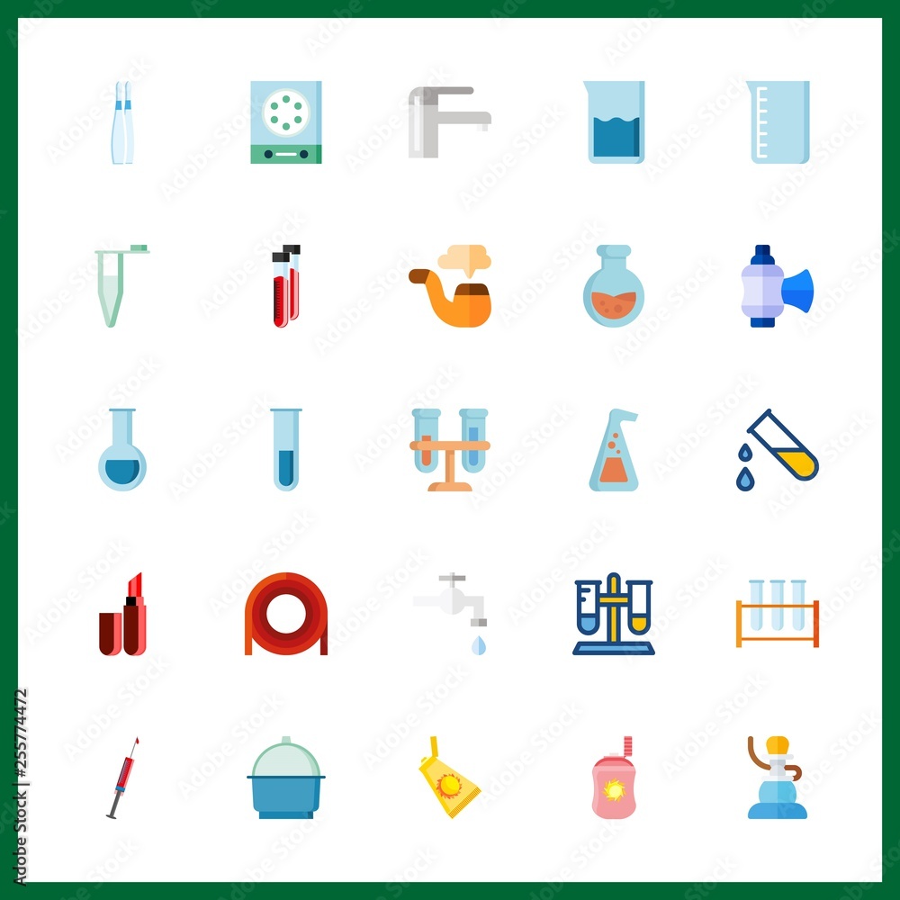 25 tube icon. Vector illustration tube set. blood analysis and ampoule icons for tube works 25 tube icon. Vector illustration tube set. blood analysis and ampoule icons for tube works