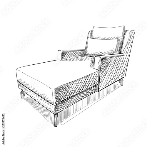 Vector illustration of the chair in sketch style.