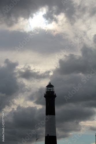 storm clouds around lighthouse