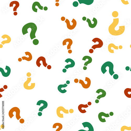 Question mark education, school concept. Seamless vector EPS 10 pattern. Flat style