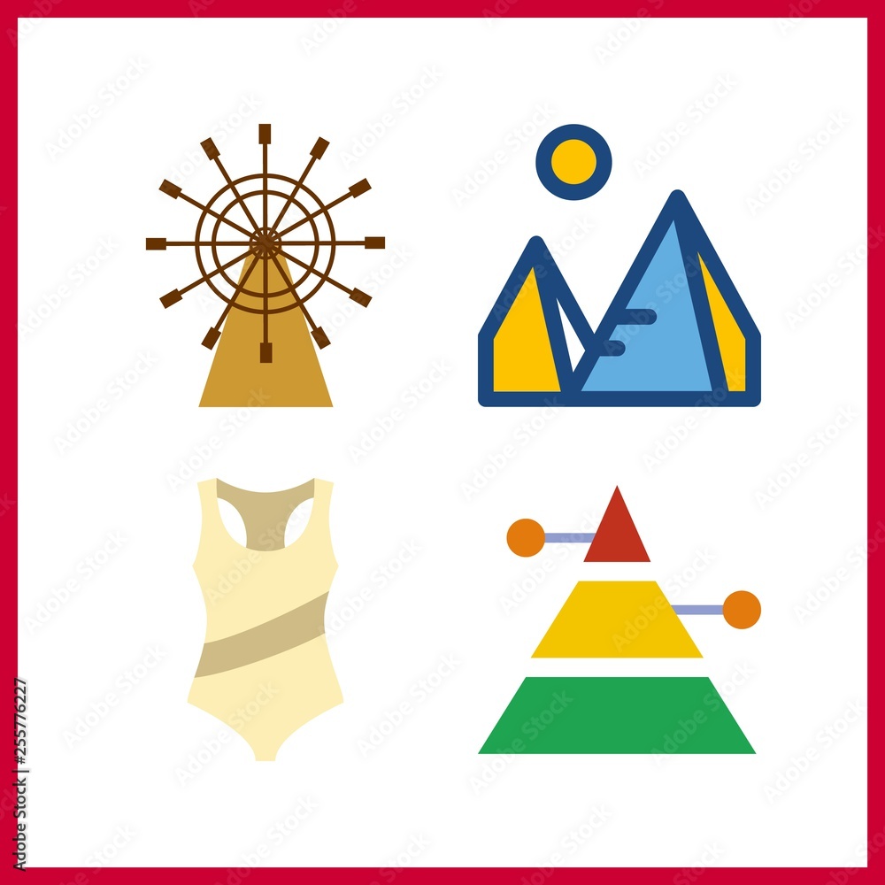 4 sand icon. Vector illustration sand set. pyramids and swimsuit icons for sand works 4 sand icon. Vector illustration sand set. pyramids and swimsuit icons for sand works